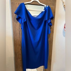 Lauren Ralph Lauren Royal Blue Off-the-Shoulder Dress